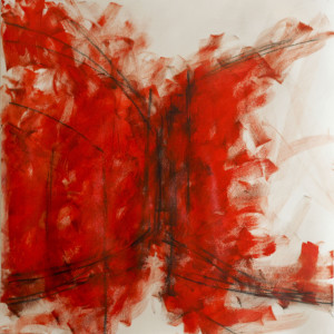 we are touching, we are never really touching (2015). Acrylic, charcoal on arches paper 24"x24"